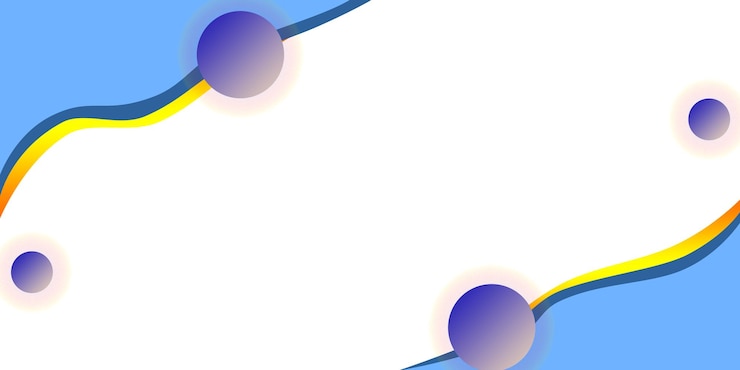 PSD een minimalistische abstracte achtergrond met vloeiende lijnen en cirkels in blauw en geel