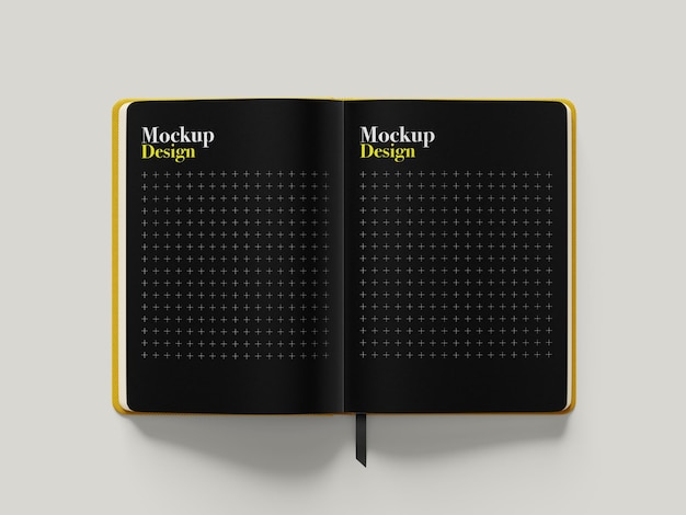een mock-up boek met een zwarte omslag