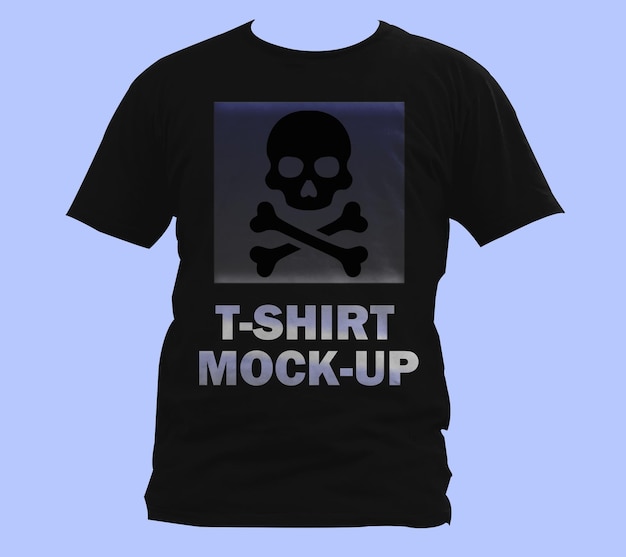 Een mockup van een zwart T-shirt