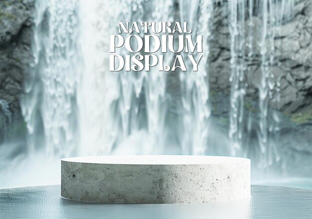 PSD een moderne empty natural podium display stage mockup met douche voor product display