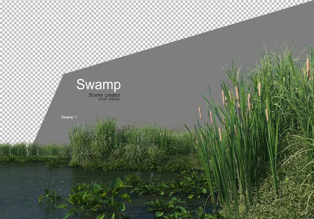PSD een moeras met een verscheidenheid aan bomen