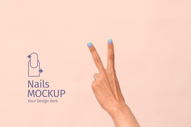 PSD een mooie manicure mockup.