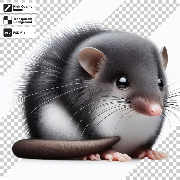PSD een muis die op een doos staat met de woorden rat erop