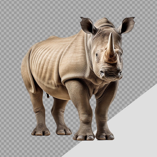 PSD een neushoorn op een transparante achtergrond png