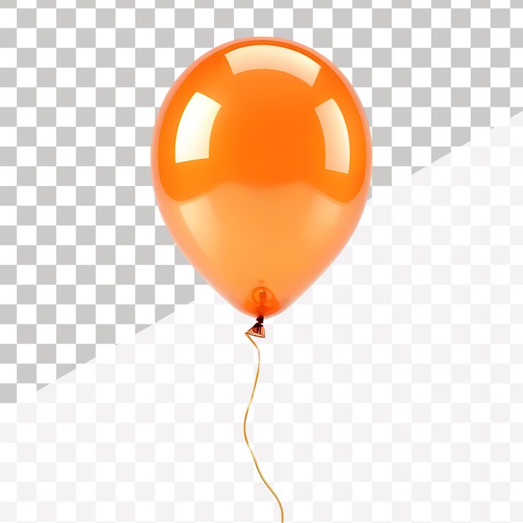 een oranje ballon die vliegt
