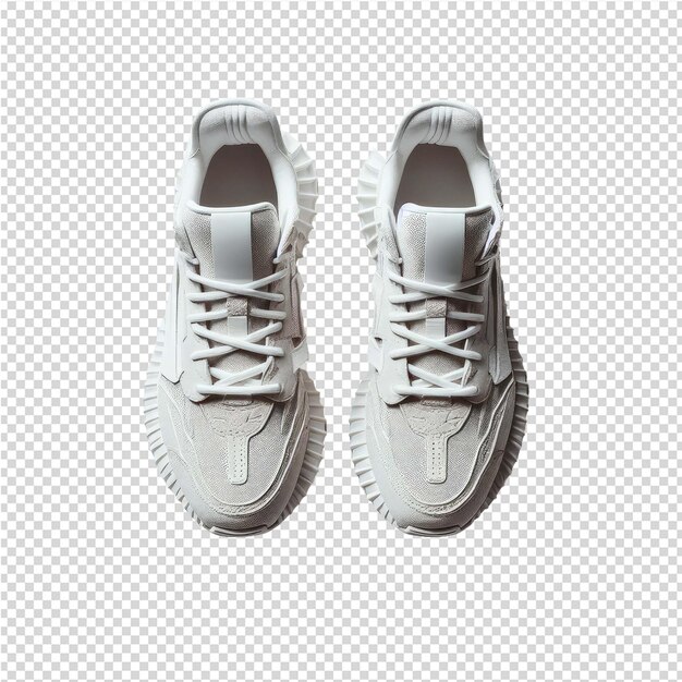 PSD een paar witte sneakers met een witte schoen aan de linkerkant