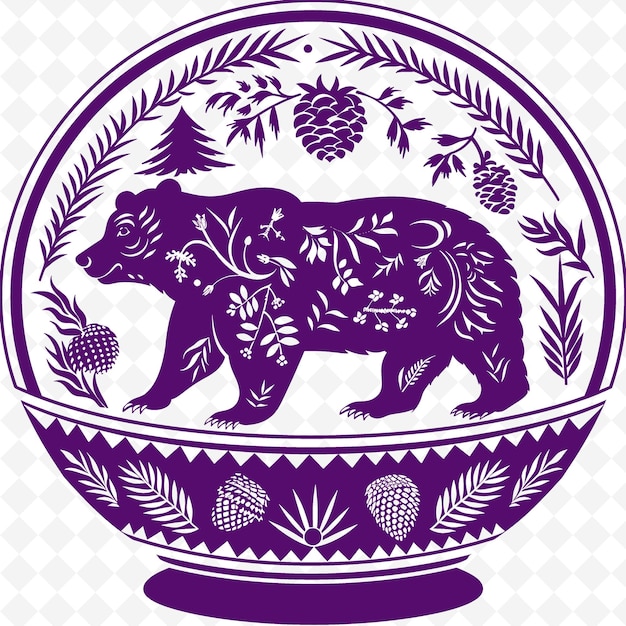 PSD een paars en wit beeld van een paarse olifant en een bloempot