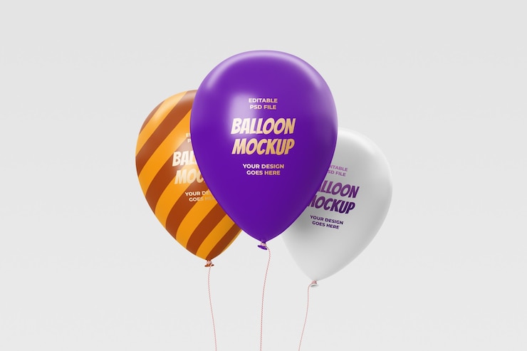 PSD een paarse ballon met de woorden ballon erop