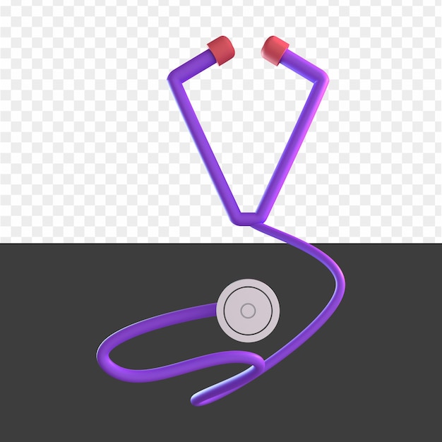 Een paarse stethoscoop met een zwarte achtergrond