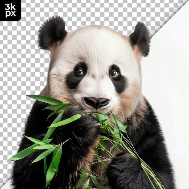 PSD een panda met bamboe in zijn mond