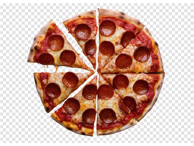 PSD een pizza met pepperoni en kaas erop