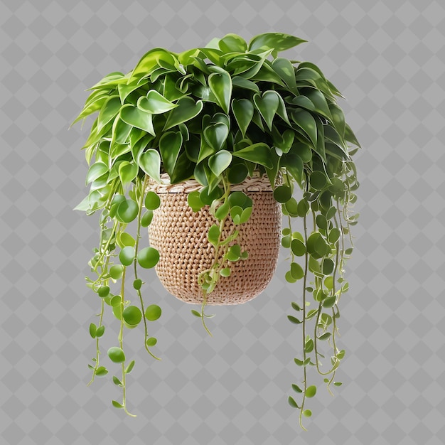 PSD een plant die aan een pot hangt met een plant die eraan hangt