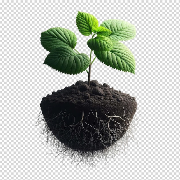 Een plant die uit een gat in een papier groeit met een plant die eruit groeit