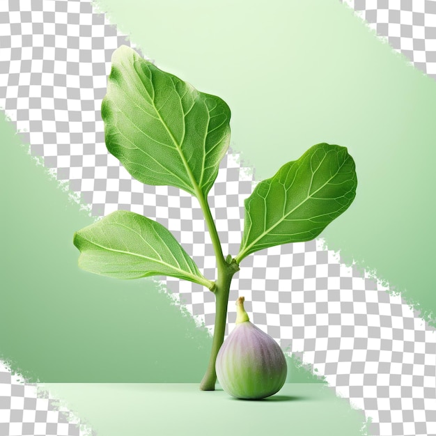 een plant die uit een groene aubergine groeit.