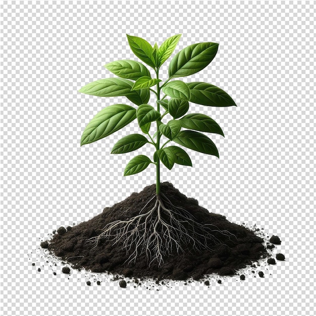 PSD een plant groeit in een pot met de woorden zaadje