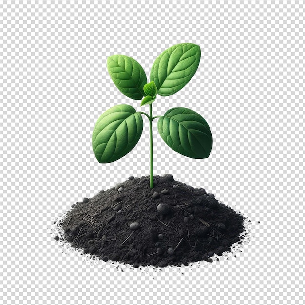 PSD een plant groeit in een pot met een zaad