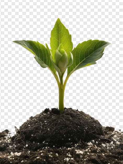 PSD een plant groeit in een pot op een doorzichtige achtergrond