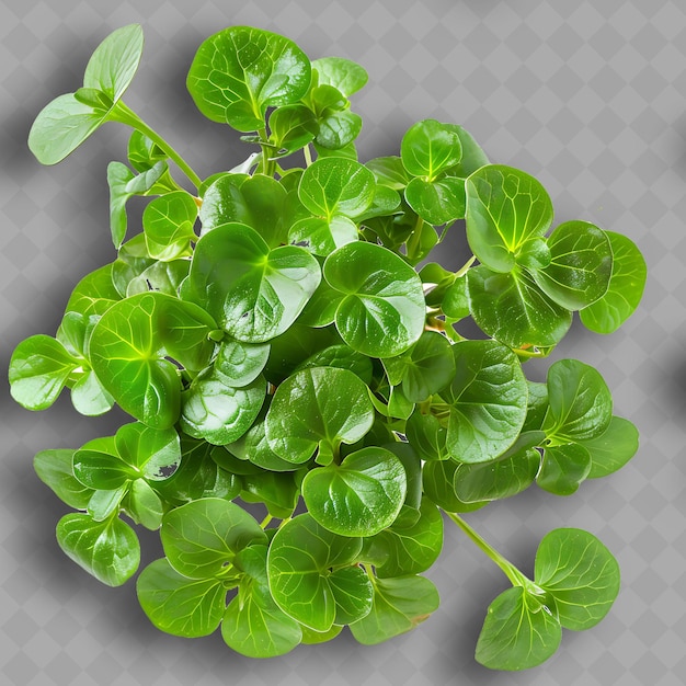 PSD een plant met groene bladeren op een grijze achtergrond