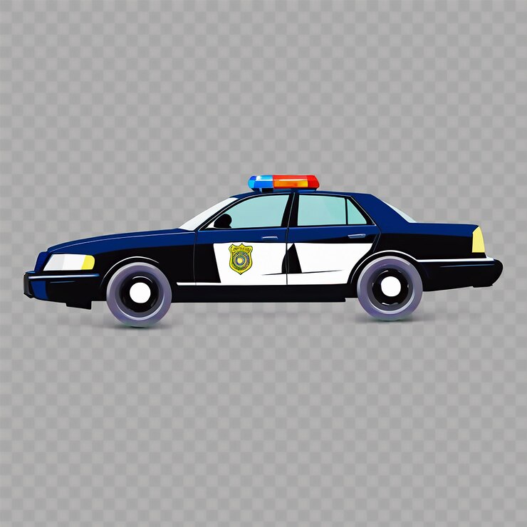 PSD een politieauto met een bord dat zegt politie aan de voorkant