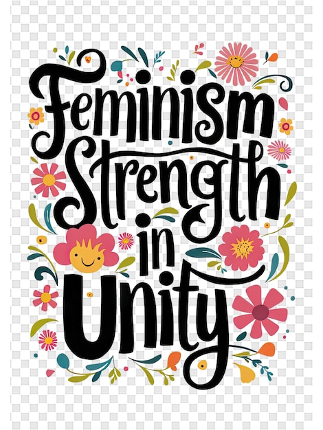 PSD een poster met een citaat van de vrouwen die de eenheid steunt