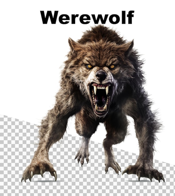 PSD een poster met een weerwolf en het woord weerwolf erop