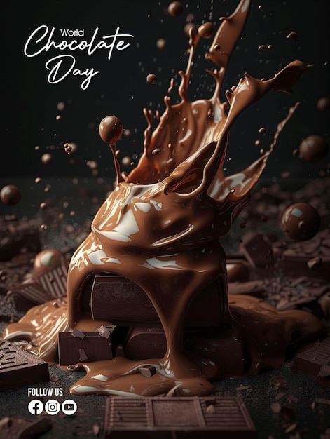 Een poster met wereldchocoladedag