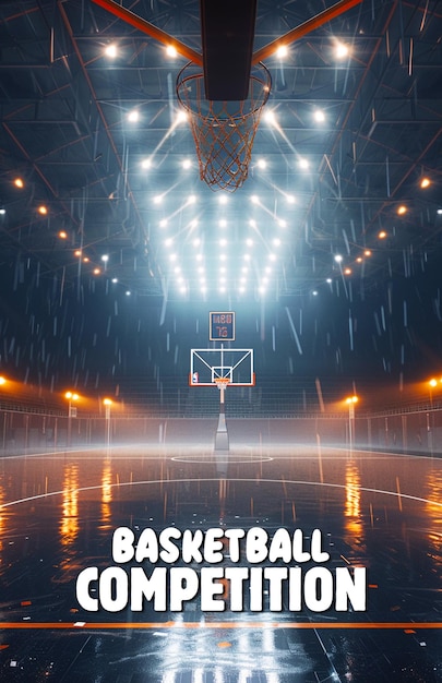 PSD een poster voor basketbal