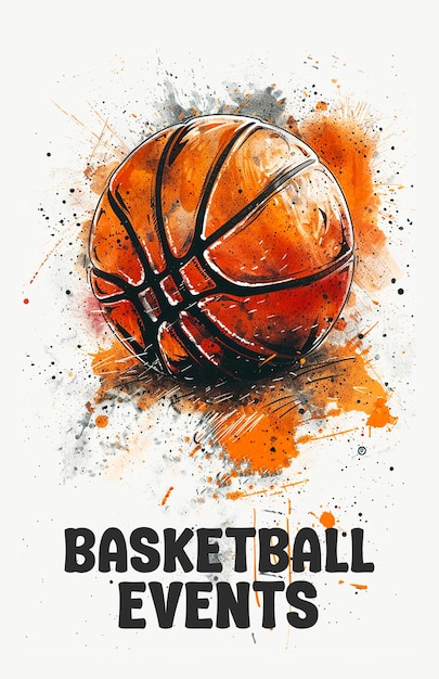 PSD een poster voor basketbal