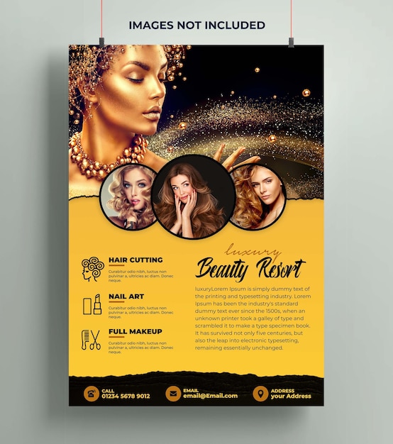 Een poster voor beautyresort die te zien is.