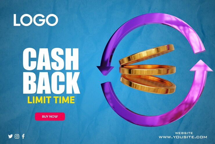 PSD een poster voor een cashback-evenement.