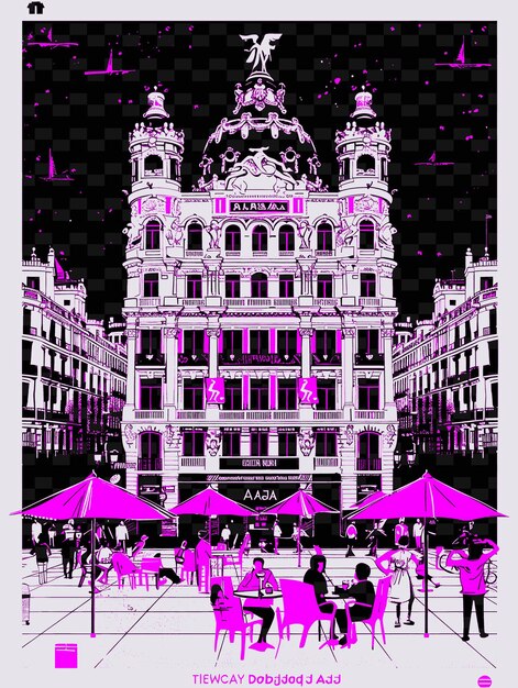 PSD een poster voor een gebouw genaamd het roze paleis