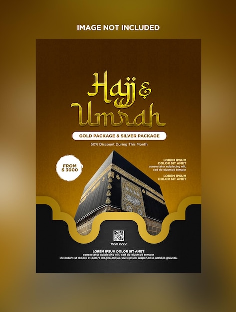 PSD een poster voor een hotel genaamd hadj umrah islamic poster psd template