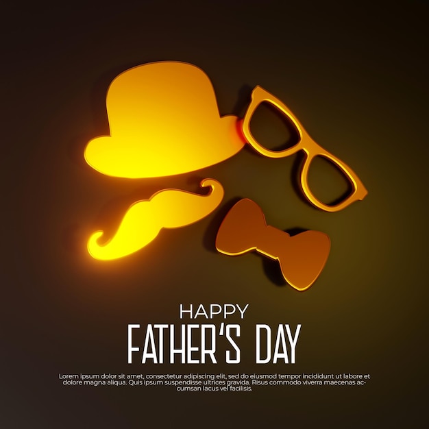 een poster voor een vadersdag met een zonnebril en een hoed