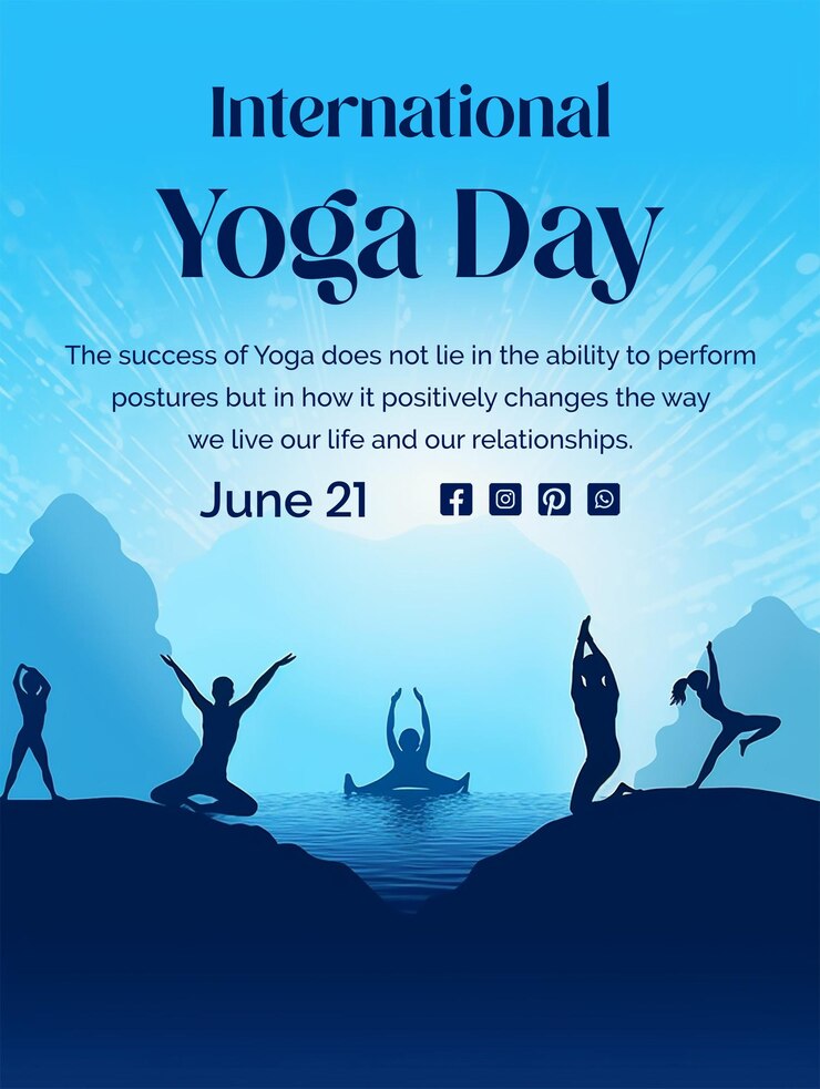 een poster voor een yoga les dag die yoga dag zegt