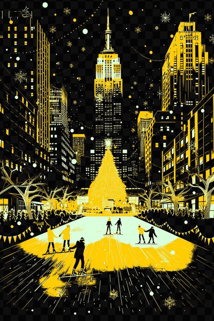 Een poster voor het kerstseizoen in new york.