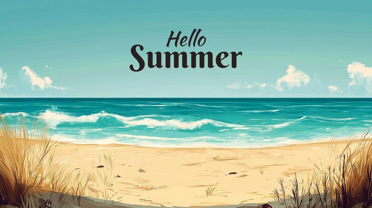 PSD een poster voor het zomerstrand.
