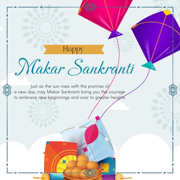 PSD een poster voor makar sakranti