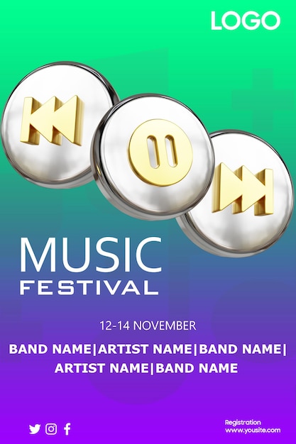 Een poster voor muziekfestival met zilveren cirkels en een logo voor bandnaam bandnaam bandnaam bandnaam bandnaam bandnaam bandnaam bandnaam bandnaam bandnaam bandnaam bandnaam bandnaam