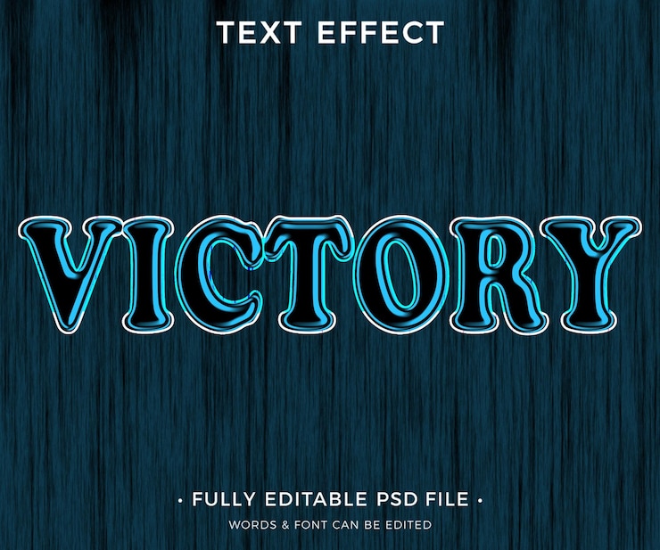 PSD een poster voor victory heet victory effect.
