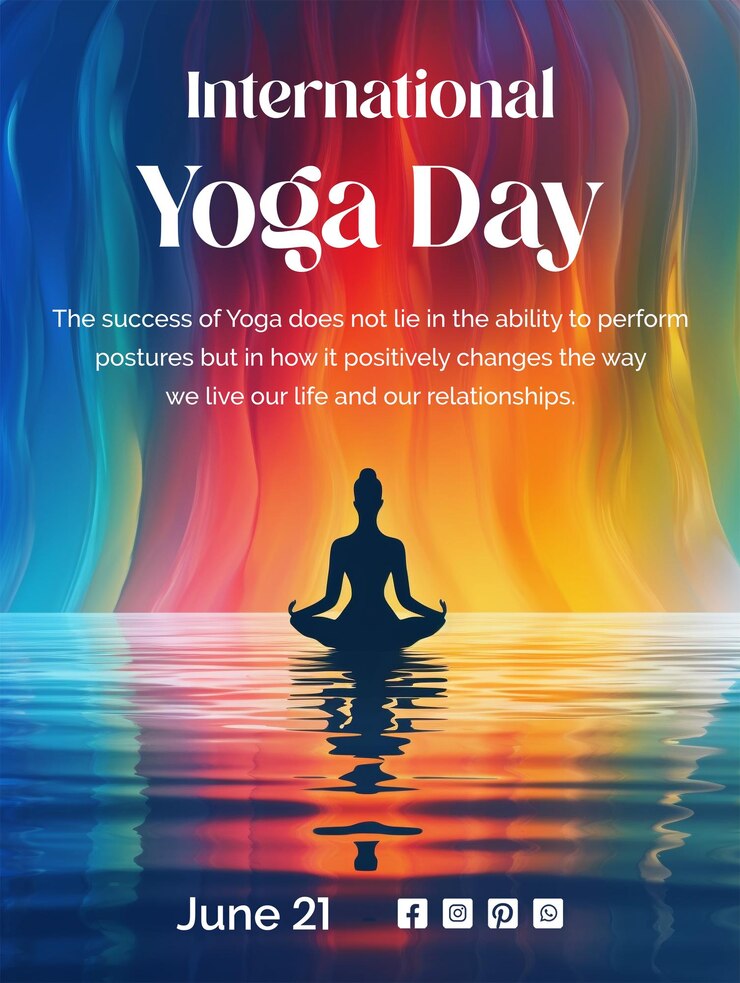 Een poster voor yoga dag is getiteld yoga dag