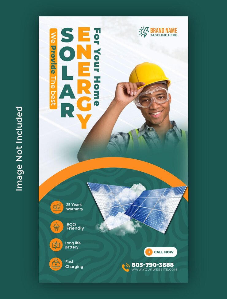 PSD een poster voor zonne-energie energie energie