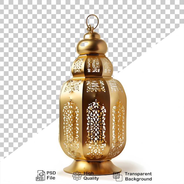 PSD een ramadan lamp met een gouden basis op een doorzichtige achtergrond