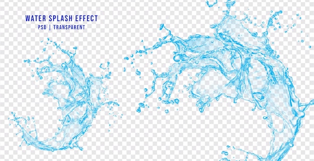 Een realistisch spatwatereffect geïsoleerd op transparante achtergrond