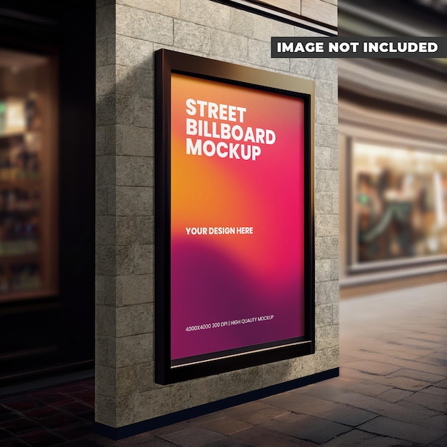 PSD een reclamebord met de tekst straatreclamebord in roze en oranje.