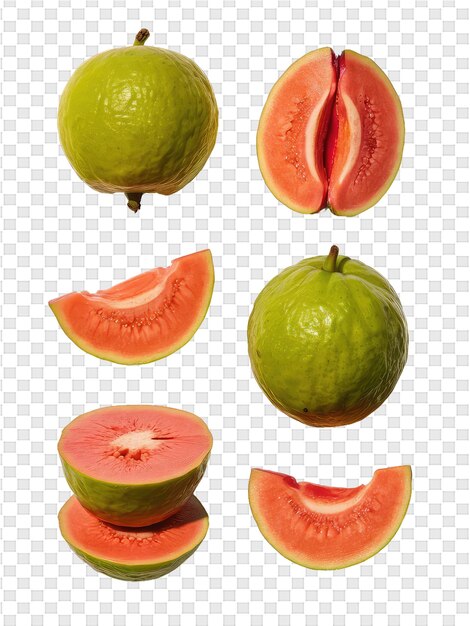 PSD een reeks vruchten met een groene grapefruit en een rode grapefru it