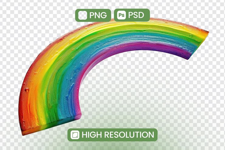 PSD een regenboog met een foto van een regenbogen erop