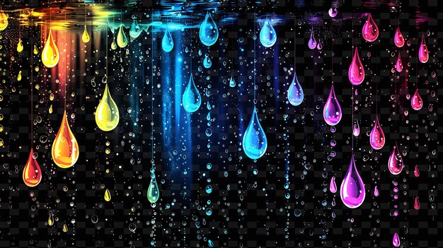 Een regenboog van waterdruppels met een regenbogen van waterdroppen