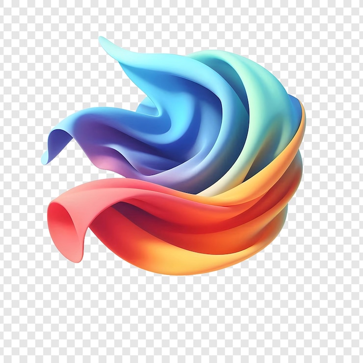 PSD een regenboogkleurig object met een regenbogenkleurige streep geïsoleerd op een doorzichtige achtergrond