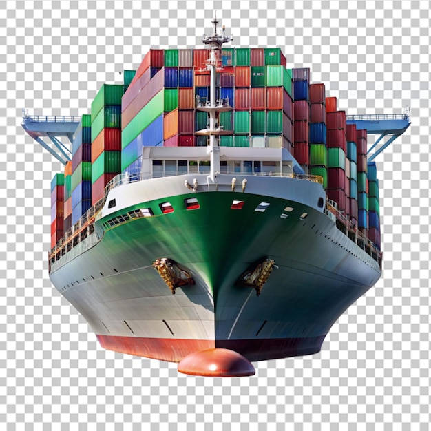 PSD een reusachtig containerschip op een transparante achtergrond