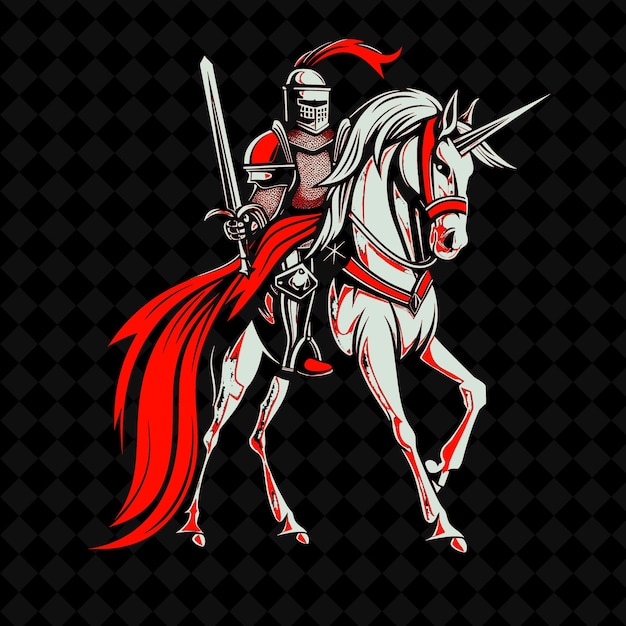 PSD een ridder met een zwaard en schild op zijn hoofd houdt een zwaard vast